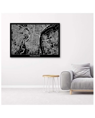 Leinwandbild modern - Philadelphia - Stadtplan | Feeby