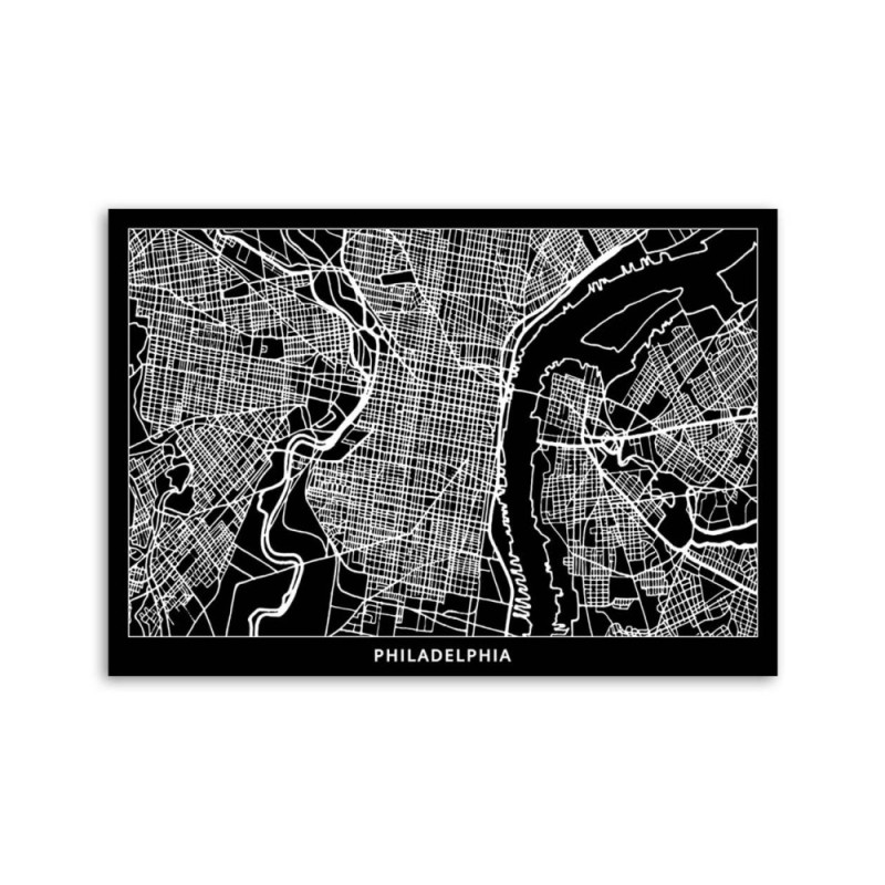Leinwandbild modern - Philadelphia - Stadtplan | Feeby