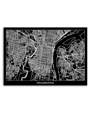 Leinwandbild modern - Philadelphia - Stadtplan | Feeby