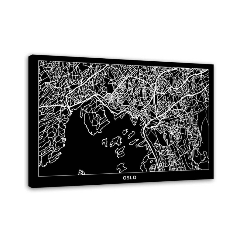 Leinwandbild - Oslo - Stadtplan | Feeby