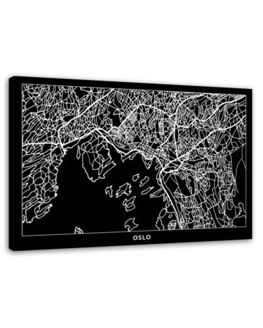 Leinwandbild - Oslo - Stadtplan | Feeby