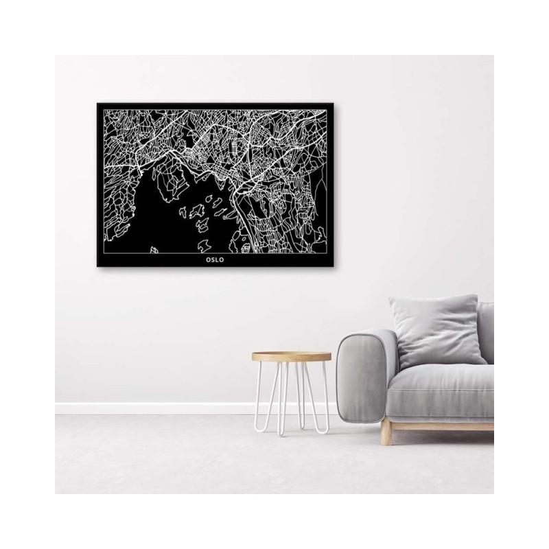Leinwandbild - Oslo - Stadtplan | Feeby