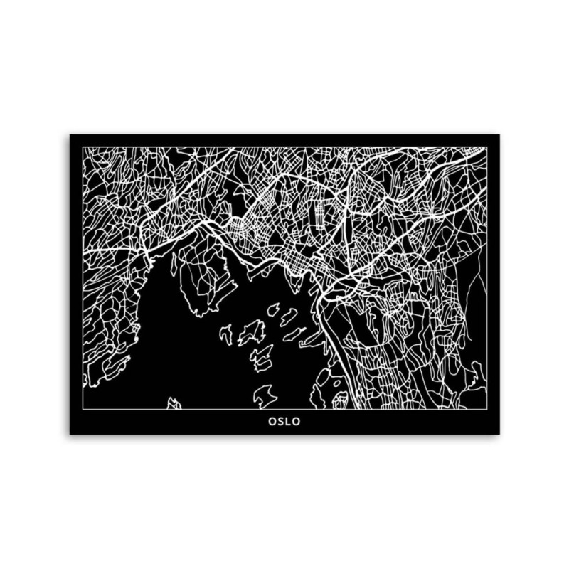 Leinwandbild - Oslo - Stadtplan | Feeby