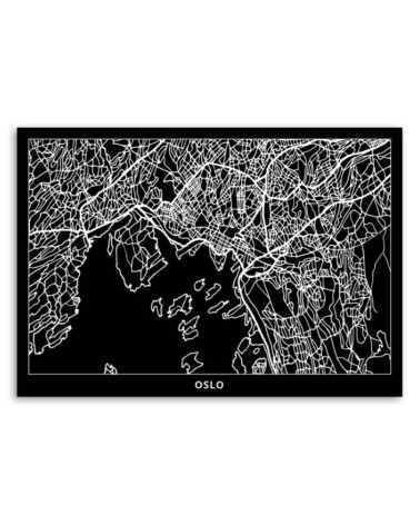 Leinwandbild - Oslo - Stadtplan | Feeby