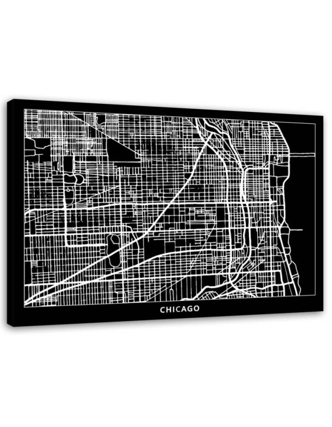 Leinwandbild - Chicago - Stadtplan | Feeby