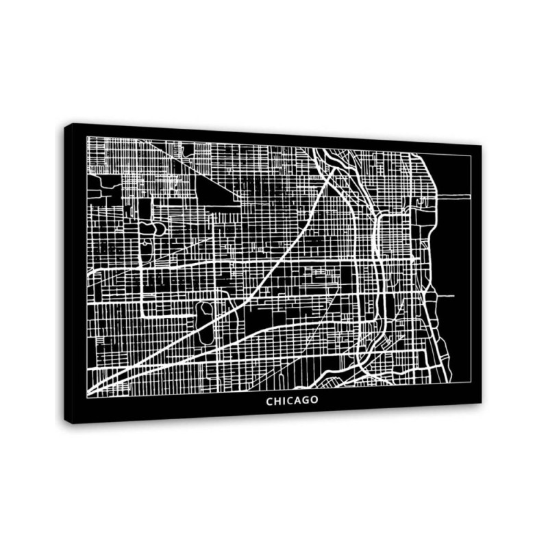 Leinwandbild - Chicago - Stadtplan | Feeby