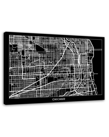 Leinwandbild - Chicago - Stadtplan | Feeby