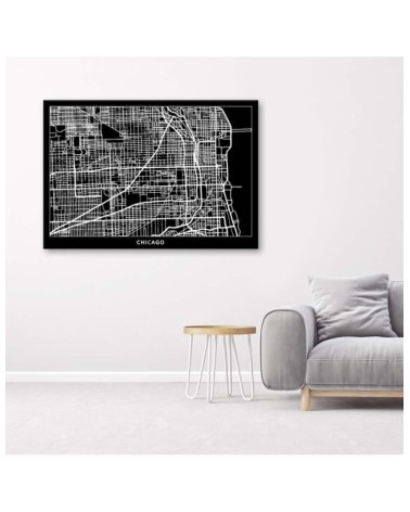 Leinwandbild - Chicago - Stadtplan | Feeby