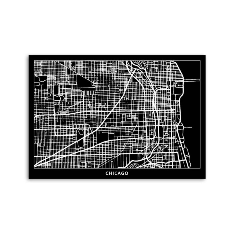 Leinwandbild - Chicago - Stadtplan | Feeby
