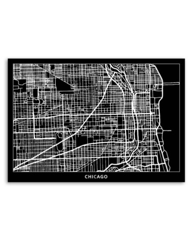 Leinwandbild - Chicago - Stadtplan | Feeby