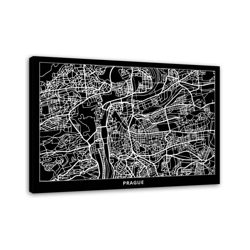 Wandbild für Wohnzimmer - Prag - Stadtplan | Feeby