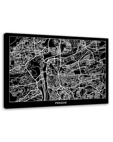 Wandbild für Wohnzimmer - Prag - Stadtplan | Feeby