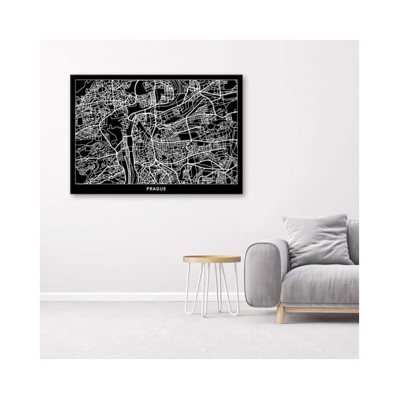 Wandbild für Wohnzimmer - Prag - Stadtplan | Feeby