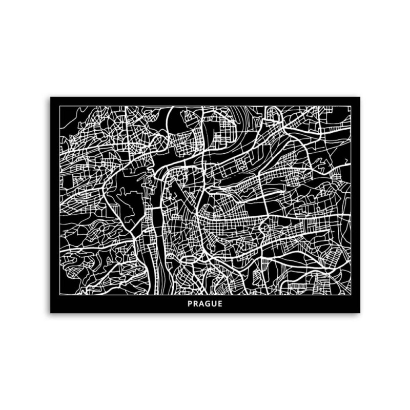Wandbild für Wohnzimmer - Prag - Stadtplan | Feeby