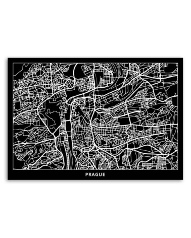 Wandbild für Wohnzimmer - Prag - Stadtplan | Feeby