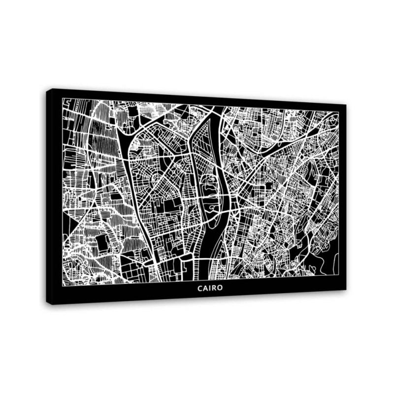 Dekoratives Leinwandbild - Kairo - Stadtplan | Feeby