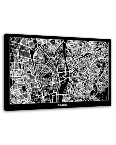 Dekoratives Leinwandbild - Kairo - Stadtplan | Feeby