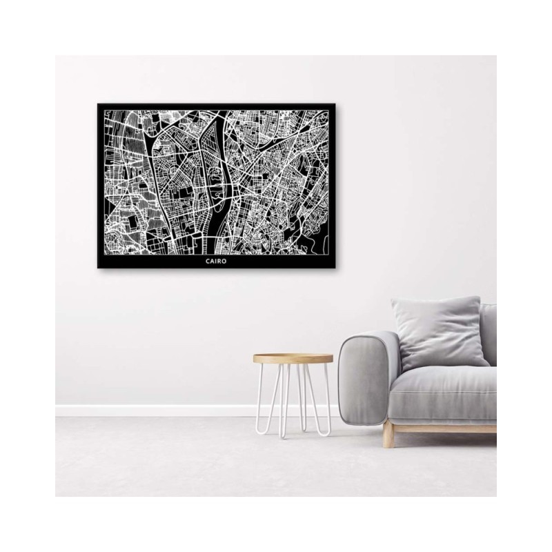 Dekoratives Leinwandbild - Kairo - Stadtplan | Feeby