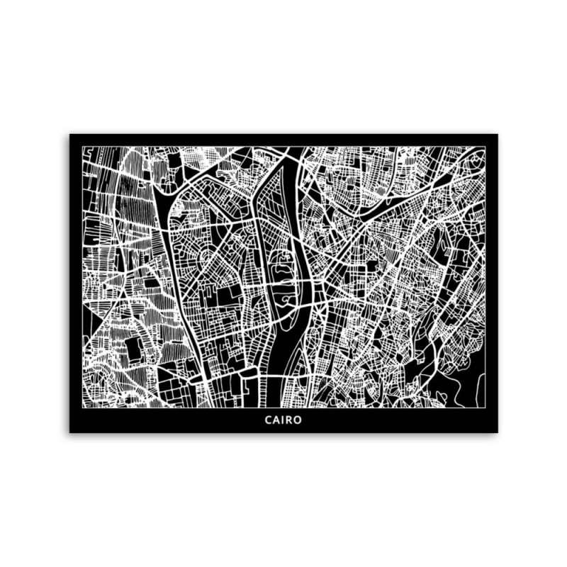 Dekoratives Leinwandbild - Kairo - Stadtplan | Feeby