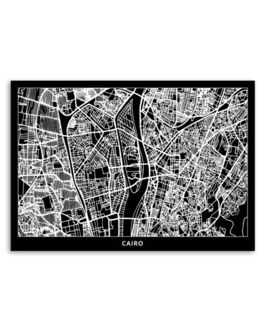 Dekoratives Leinwandbild - Kairo - Stadtplan | Feeby