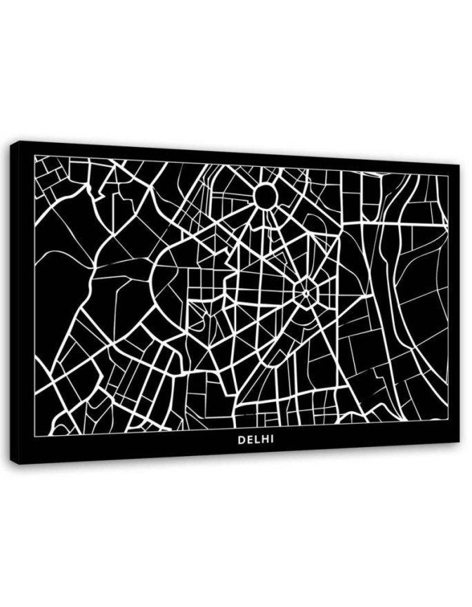 Leinwandbild - Delhi - Stadtplan | Feeby