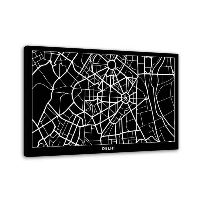 Leinwandbild - Delhi - Stadtplan | Feeby