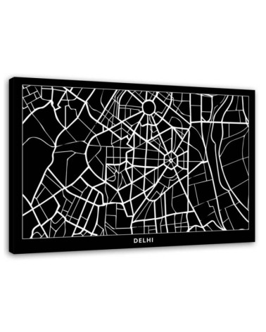 Leinwandbild - Delhi - Stadtplan | Feeby