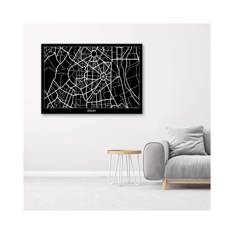 Leinwandbild - Delhi - Stadtplan | Feeby
