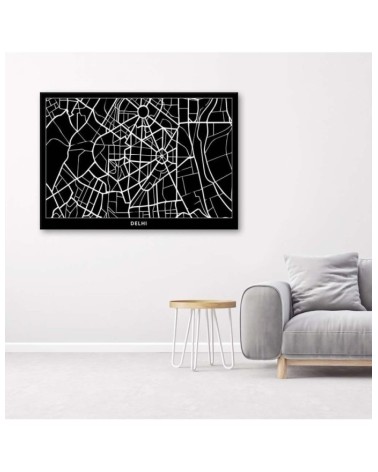 Leinwandbild - Delhi - Stadtplan | Feeby