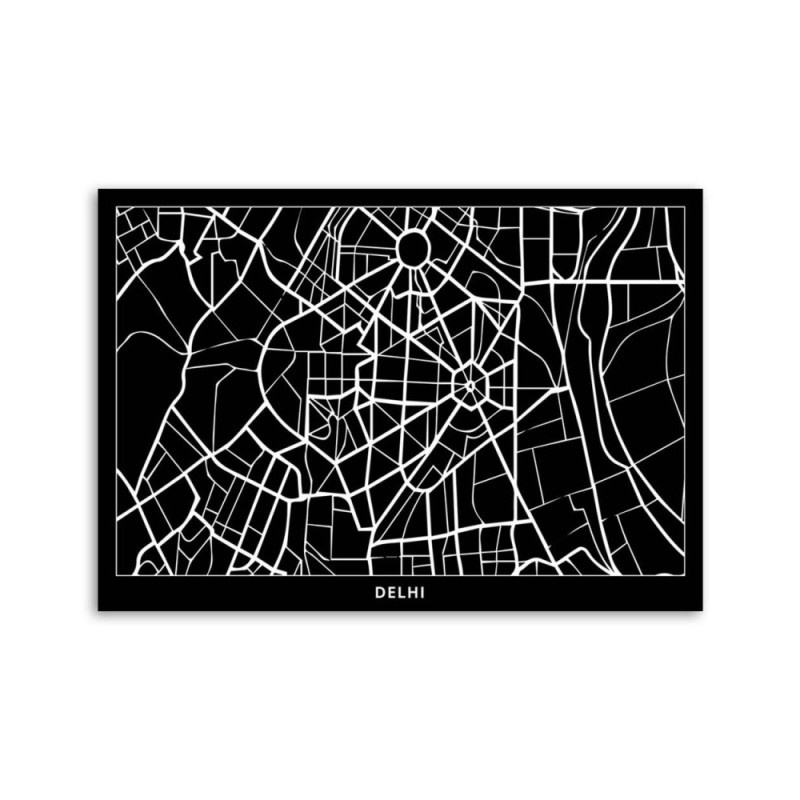 Leinwandbild - Delhi - Stadtplan | Feeby