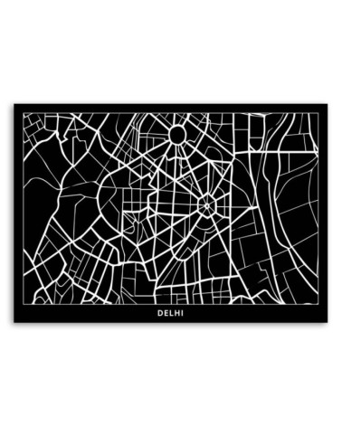 Leinwandbild - Delhi - Stadtplan | Feeby