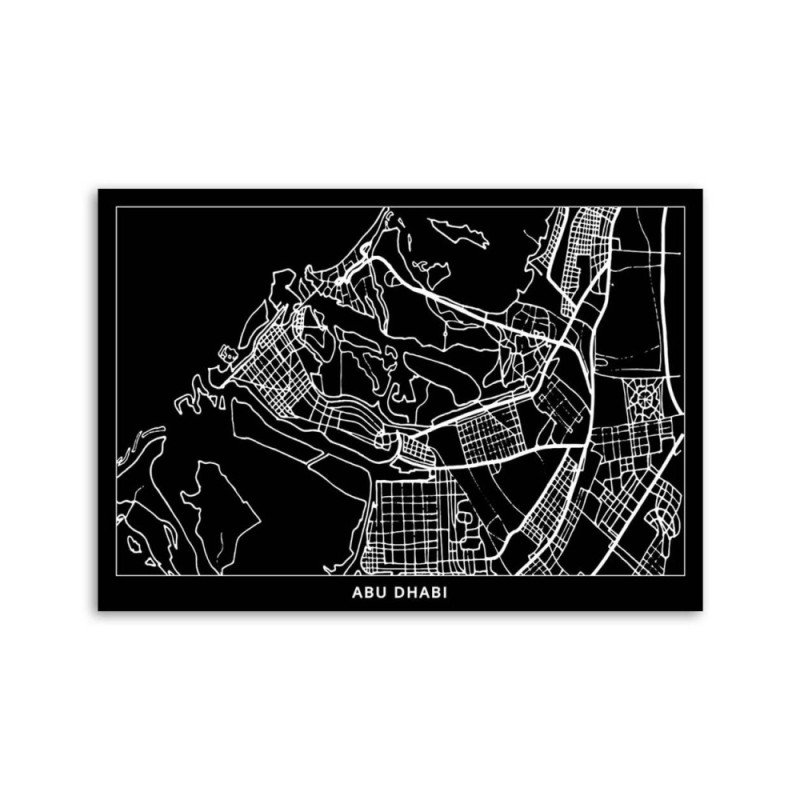 Modernes Wandbild - Abu Dhabi - Stadtplan | Feeby