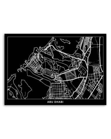 Modernes Wandbild - Abu Dhabi - Stadtplan | Feeby