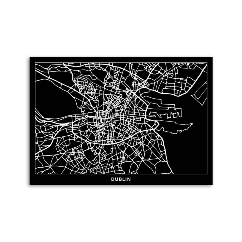 Bild auf Leinwand - Dublin - Stadtplan | Feeby