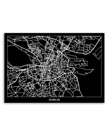 Bild auf Leinwand - Dublin - Stadtplan | Feeby