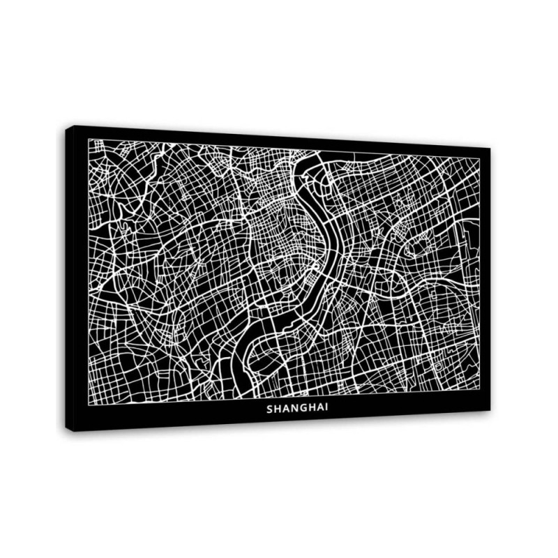 Leinwandbild - Shanghai - Stadtplan | Feeby