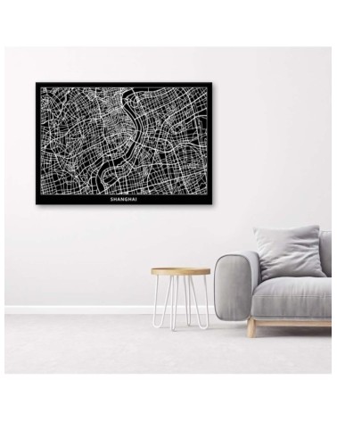 Leinwandbild - Shanghai - Stadtplan | Feeby