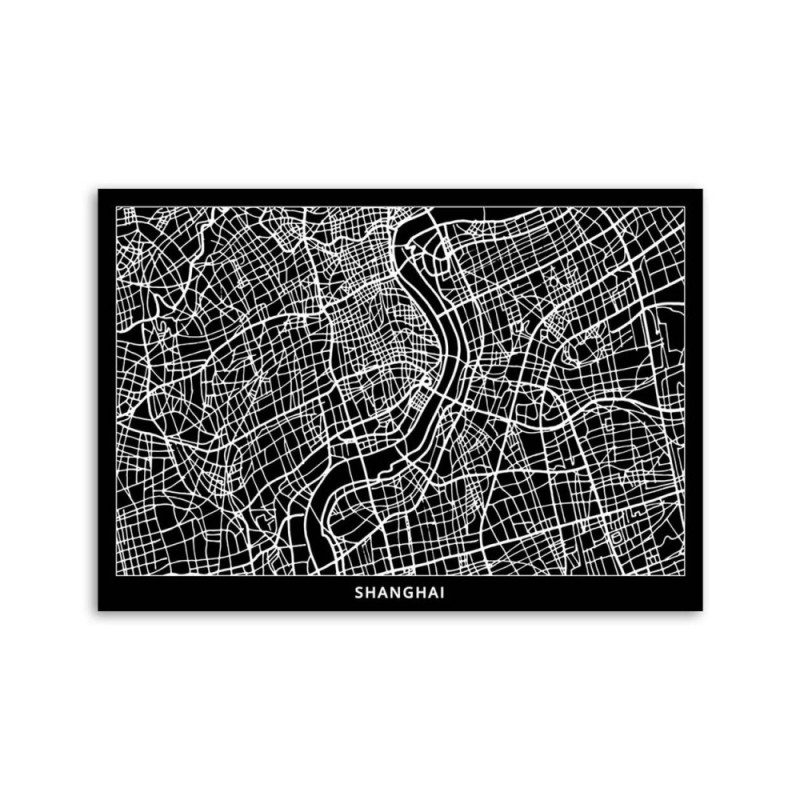 Leinwandbild - Shanghai - Stadtplan | Feeby