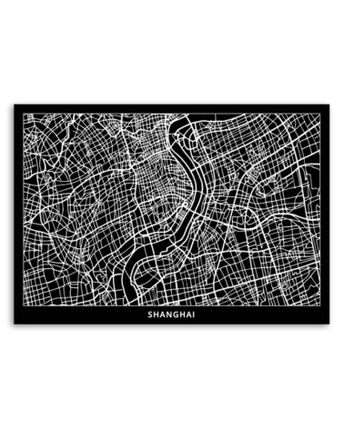 Leinwandbild - Shanghai - Stadtplan | Feeby