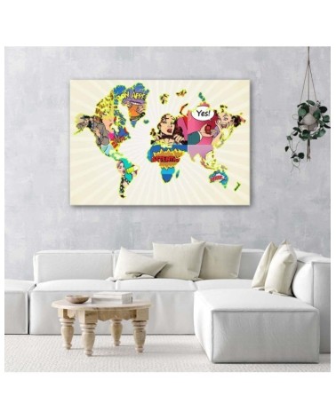 Bild auf Leinwand - Pop Art Weltkarte | Feeby