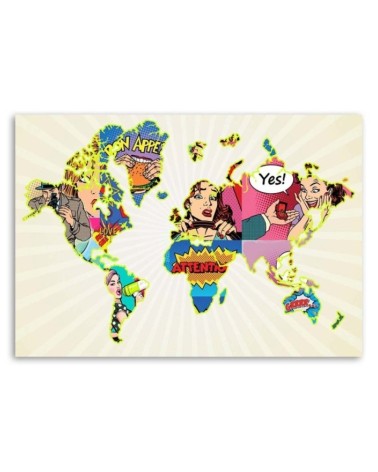 Bild auf Leinwand - Pop Art Weltkarte | Feeby