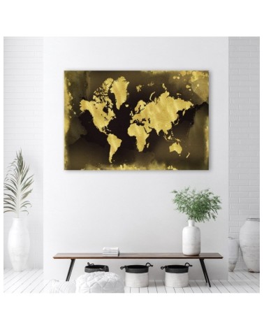 Bild auf Leinwand - Goldene Weltkarte Vintage | Feeby