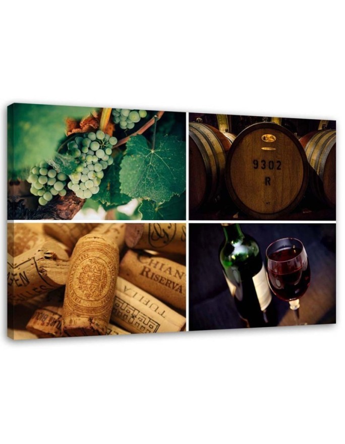 Leinwandbild modern - Wein und Trauben | Feeby