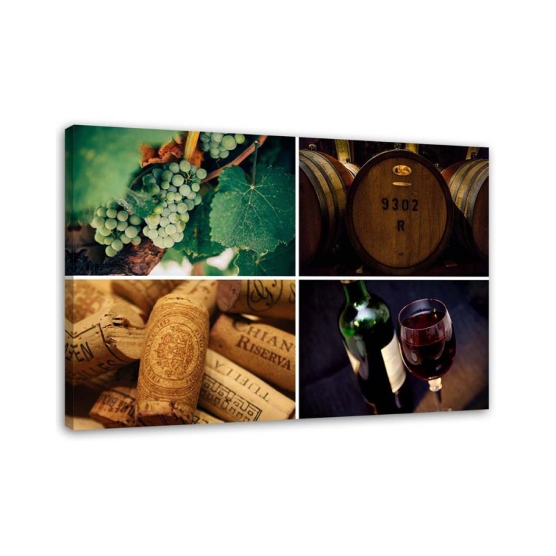 Leinwandbild modern - Wein und Trauben | Feeby