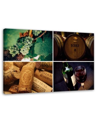 Leinwandbild modern - Wein und Trauben | Feeby