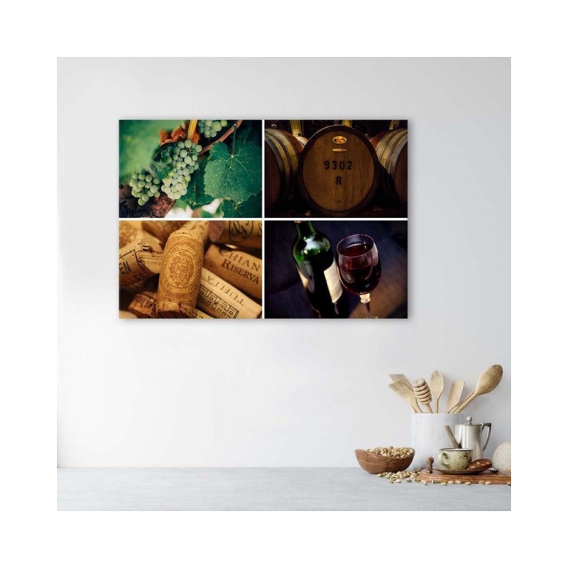 Leinwandbild modern - Wein und Trauben | Feeby