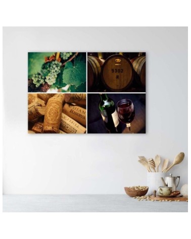 Leinwandbild modern - Wein und Trauben | Feeby