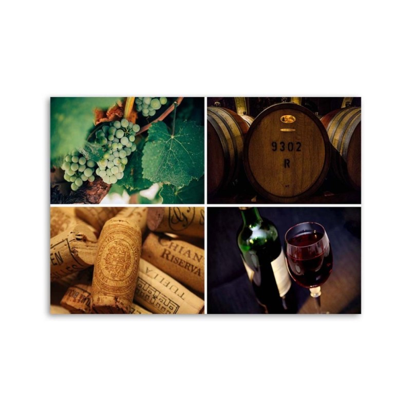 Leinwandbild modern - Wein und Trauben | Feeby