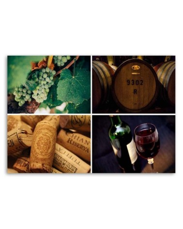 Leinwandbild modern - Wein und Trauben | Feeby