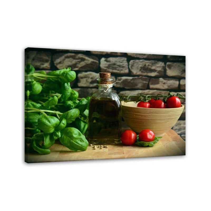 Modernes Wandbild - Basilikum in der Küche | Feeby